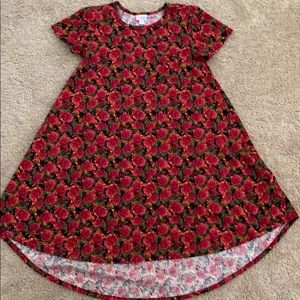 Lularoe Carly Dress XS Rose Print